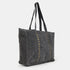 Bolso shopper para mujer de piel serraje con tachuelas gris Alexandra