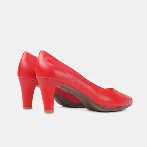 Zapatos de tacón 6.5cm de piel rojo Tania