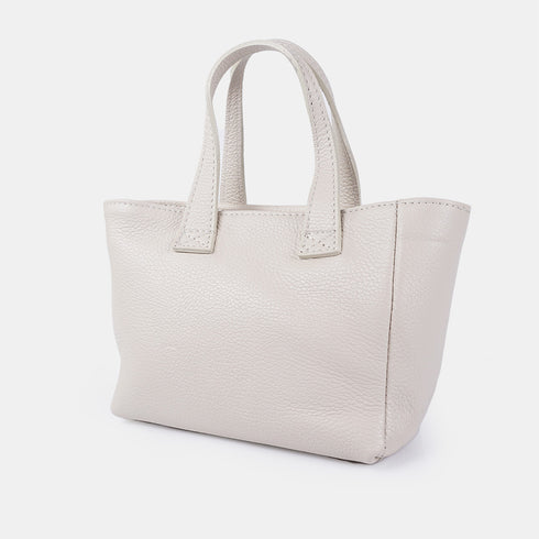 Bandolera para mujer de piel con asa de mano beige Helia