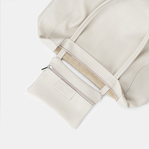 Bolso shopper para mujer de piel para personalizar beige Amy