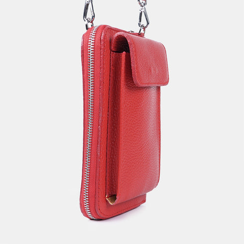 Bolsos para móvil y cartera de piel rojo Cira
