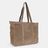 Bolso shopper para mujer de piel serraje con tachuelas khaki Alexandra