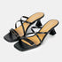 Sandalias con tiras tacón negro Penélope