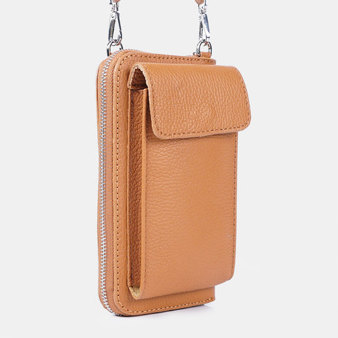 Bolsos para móvil y cartera de piel marrón Cira