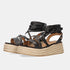 Sandalias de tiras de esparto con plataforma negro Helena