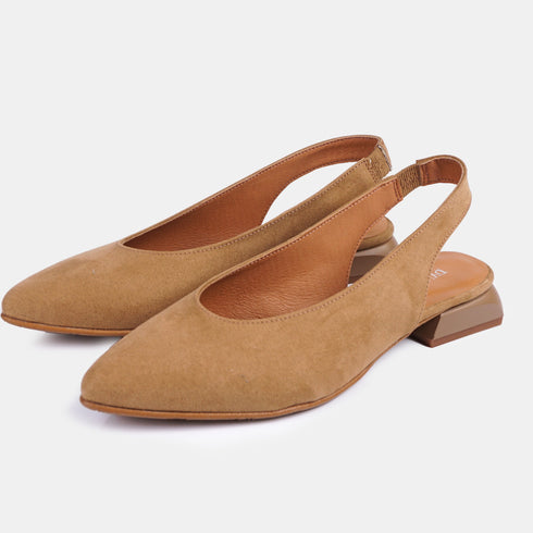 Zapatos planos de piel para mujer marrón Beatriz