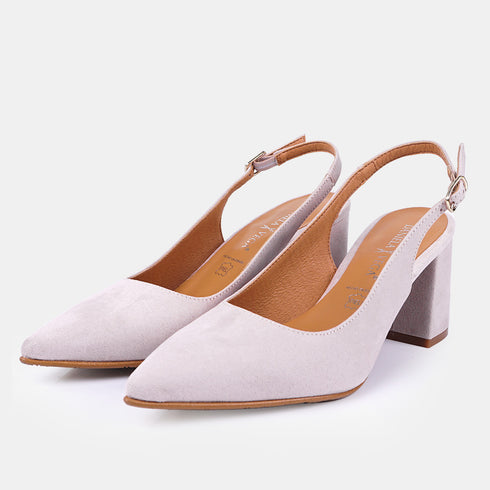 Zapatos con tacón para mujer de ante rosa Mary