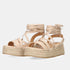 Sandalias de tiras de esparto con plataforma beige Helena