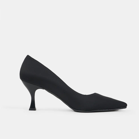 Zapato con tacón de licra negro Meryl