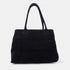 Bolso shopper de piel serraje extensible y personalizable negro Aurora