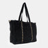 Bolso shopper para mujer de piel para personalizar con tachuelas negro Alexandra