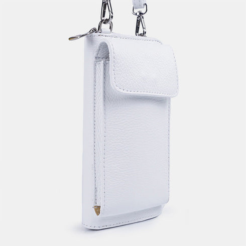 Bolsos para móvil y cartera de piel blanco Cira