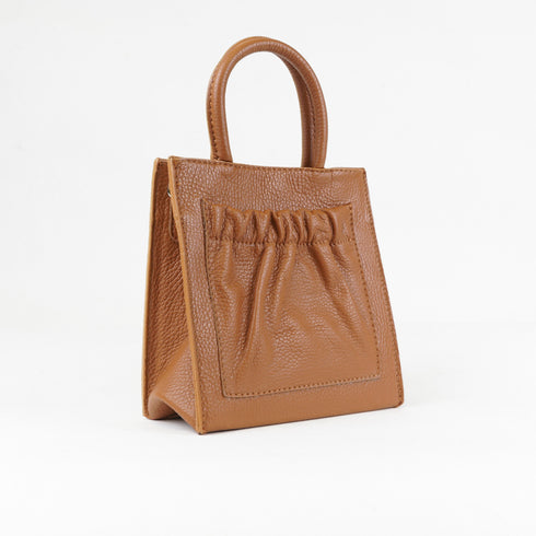 Bolso bandolera de piel pequeño mujer marrón Carmen