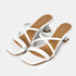 Sandalias con tiras tacón blanco Penélope