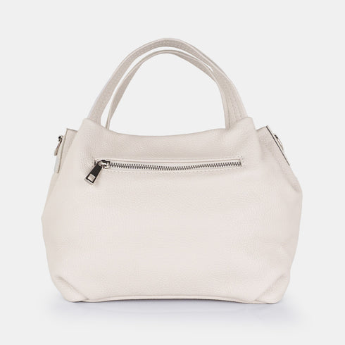 Bolso de mano de piel estilo saco para mujer beige Stefy