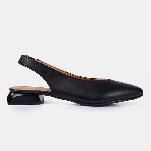 Zapatos planos de piel para mujer negro Beatriz