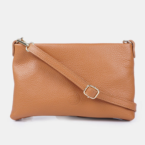 Bolso de mano y bandolera de piel para mujer marrón Ariadna