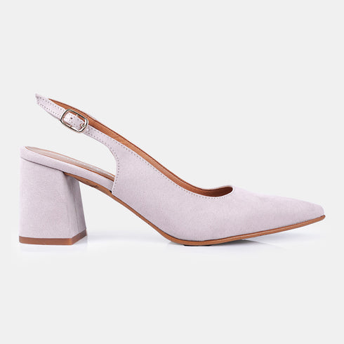 Zapatos con tacón para mujer de ante rosa Mary