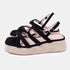 Sandalias de esparto con plataforma negro Niko