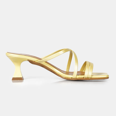 Sandalias con tiras tacón limón Penélope