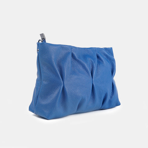 Bolso de bandolera de piel arrugada azul klein Cecilia M