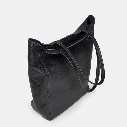 Bolso shopper para mujer de piel para personalizar negro Amy
