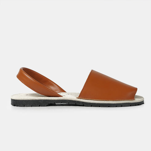 Menorquinas de piel para mujer cuero marrón Adara