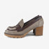 Mocasines de piel con tacón para mujer taupe Raina