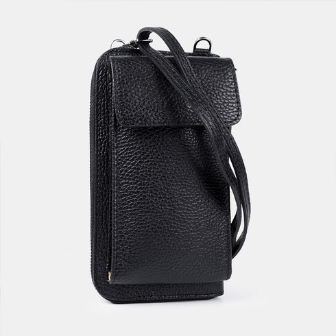 Bolso de móvil y cartera de piel negro Cira