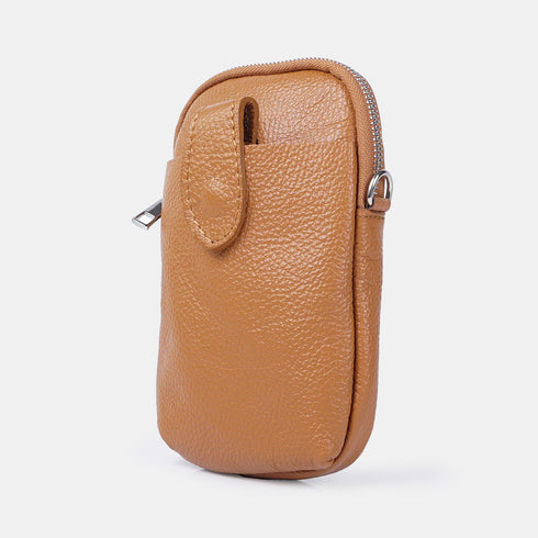 Bolsos para móvil de piel marrón Cintia