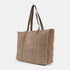 Bolso shopper para mujer de piel serraje con tachuelas khaki Alexandra