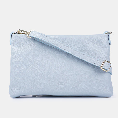 Bolso de mano y bandolera de piel para mujer azul celeste Ariadna