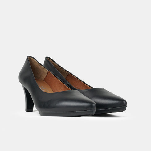 Zapatos de tacón 6.5cm de piel negro Tania