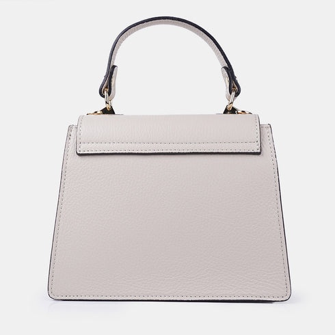 Bolso de con cadena para mujer con asa de mano con solapa beige Claudia