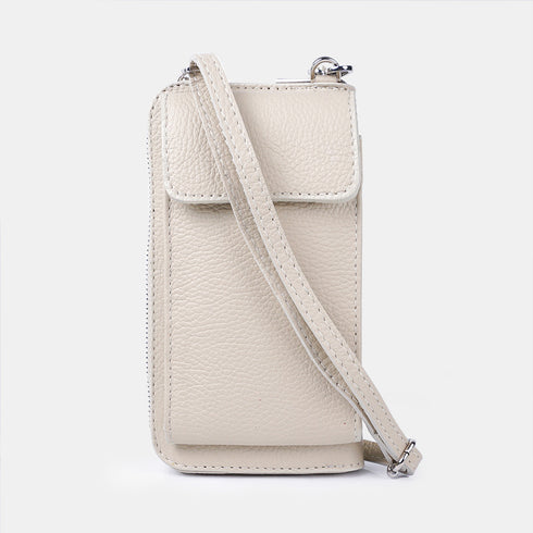 Bolsos para móvil y cartera de piel beige Cira