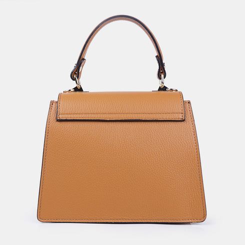 Bolso de con cadena para mujer con asa de mano con solapa marrón Claudia