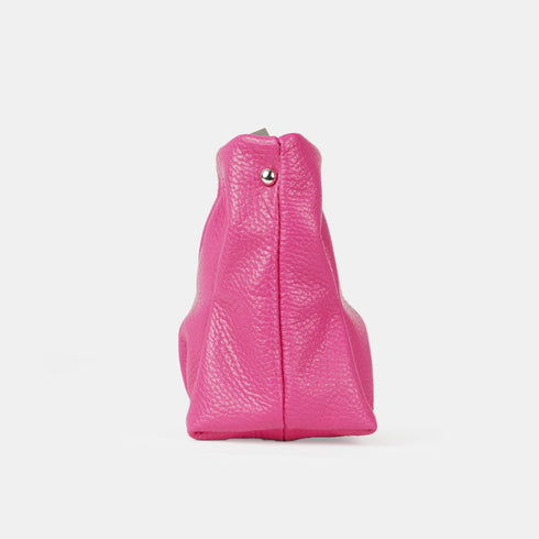 Bolso de bandolera de piel arrugada fucsia Cecilia S