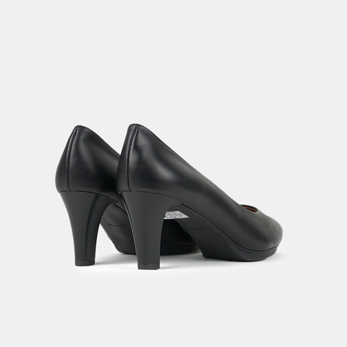 Zapatos de tacón 6.5cm de piel negro Tania
