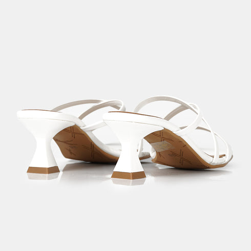 Sandalias con tiras tacón blanco Penélope