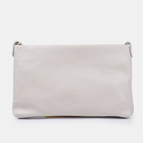 Bolso de mano y bandolera de piel para mujer beige Ariadna