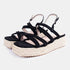 Sandalias de esparto con plataforma negro Niko