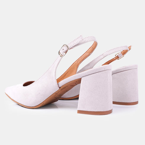 Zapatos con tacón para mujer de ante rosa Mary