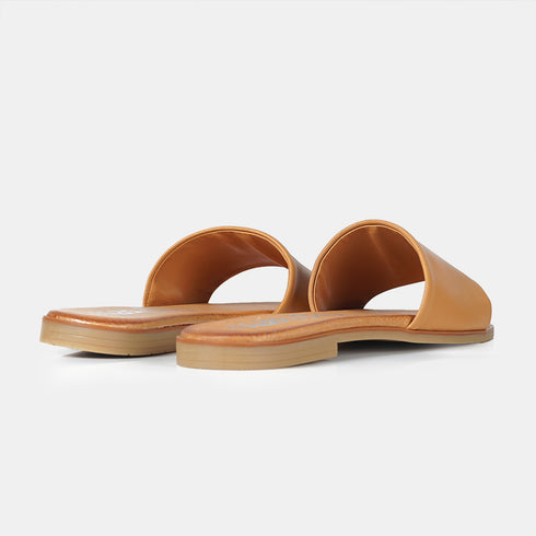 Sandalias planas de piel para mujer marrón Alejandra