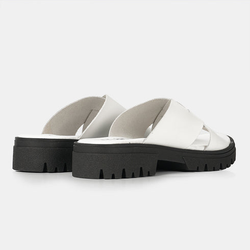 Sandalias de mujer de piel con plataforma blanco Matilde