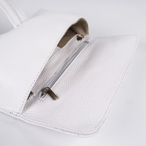 Bolso de mano y bandolera de piel para mujer blanco Mónica