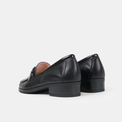 Mocasines de piel para mujer napa negro Plath