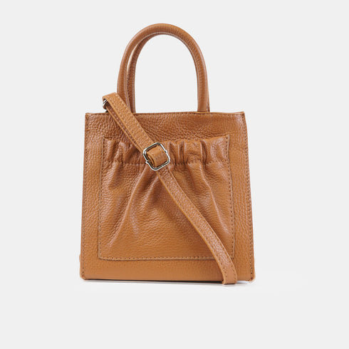 Bolso bandolera de piel pequeño mujer marrón Carmen