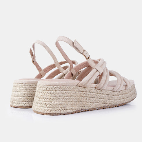 Sandalias de esparto con plataforma rosa Niko