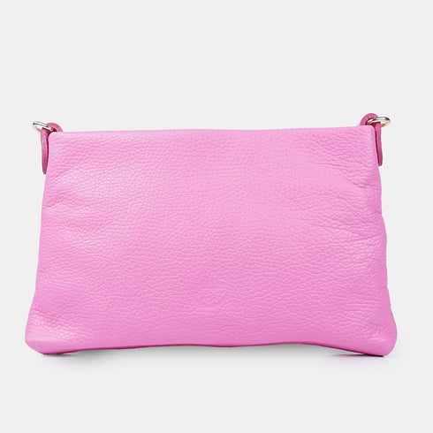 Bolso de mano y bandolera de piel para mujer rosa Ariadna