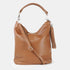 Bolso hobo de piel con pompón marrón Rebeca